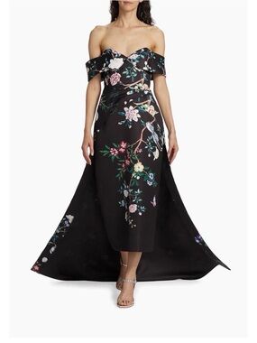 NWT Marchesa Notte Floral Evening Dress